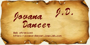 Jovana Dancer vizit kartica